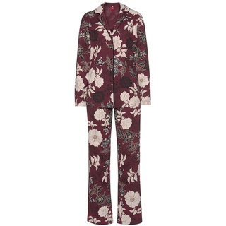 S.Oliver Damen Pyjama bordeaux-geblümt Gr.32/34