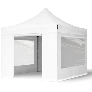 TOOLPORT Faltpavillon 3 x 3 m inkl. 4 Seitenteile Weiß
