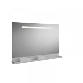 burgbad Fiumo Lichtspiegel, mit horizontaler LED-Beleuchtung, mit Metallreling, 1200x700mm, SFXU120F3959, Farbe: Eiche Dekor Cashmere