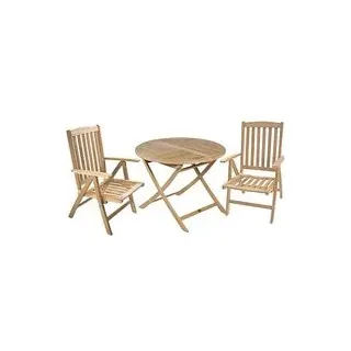 Garden Pleasure Sitzgruppe SOLO, natur Holz, 3-teilig