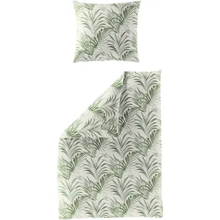 BIERBAUM Bettwäsche »4131« 2 Stk., tlg. Mako-Satin, 100% % Baumwolle, pflegeleicht, grün,