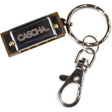 CASCHA HH 2163 Mini Mundharmonika mit Schlüsselband, Schlüsselanhänger, Miniatur Harmonica aus Metall, Geschenkidee für Musiker