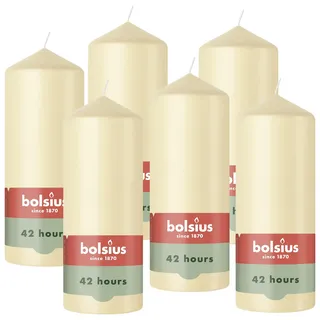 Bolsius Stumpenkerze 15 cm beige 6 St.