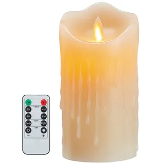 Koelaa LED Kerzen, Batteriebetrieben Kerzen, Flammenlose Kerzen mit Fernbedienung, Elektrische Kerzen, LED Echtwachskerzen Flackernde Flamme, für Party Zimmer Halloween Weihnachtsdekoration--7.5*15cm