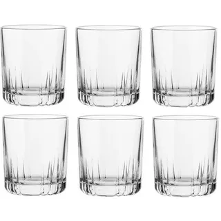 Whiskey-Gläser Set aus 6 Stücken, 280 ml Glas - Transparent