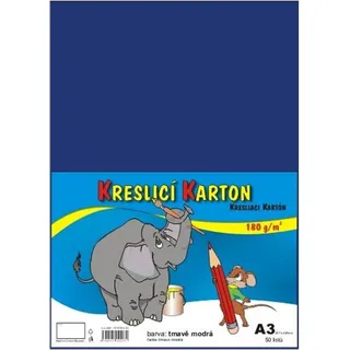 Karton kreslící A3, 180 g, tmav modrý, 50 ks