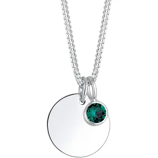 Elli Damen Echtschmuck Halskette Kette Geburtsstein April mit Swarovski Kristallen in 925 Sterling Silber 45 cm Länge