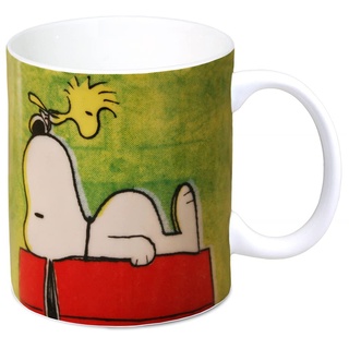 Logoshirt® Peanuts - Snoopy & Woodstock - Authentic Peanuts I Tasse - Kaffeebecher, 300 ml I in Farbiger Geschenkverpackung I Lizenziertes Original Design