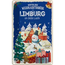 Blechschild 20x30 cm - Weihnachtsgrüße LIMBURG AN DER LAHN