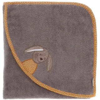 Sterntaler Baby Kapuzenbadetuch GOTS Hase Happy 80x80cm - Babyhandtuch, Kinder Badehandtuch - Grau