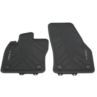 Volkswagen 2GA06150282V Gummi Fußmatten Premium Allwettermatten 2x Gummimatten vorn, schwarz, mit T-Roc Schriftzug