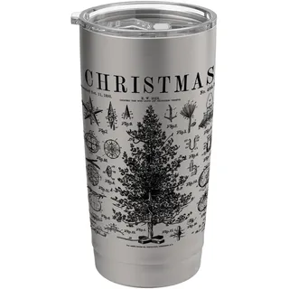 Weihnachtsbaumbeleuchtung Dekorationen Ornamente Vintage Patent Doppelwandiger Edelstahl-Thermobecher