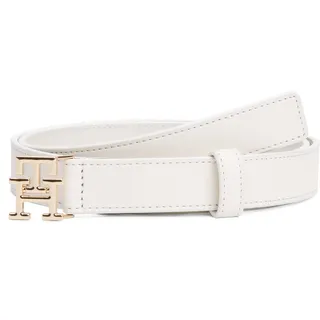 Ledergürtel TOMMY HILFIGER "TH MODERN 2.5 cm breit", Damen, Gr. 70, weiß (ivory petal), Rindsleder, unifarben, Gürtel Ledergürtel, Größenverstelbar