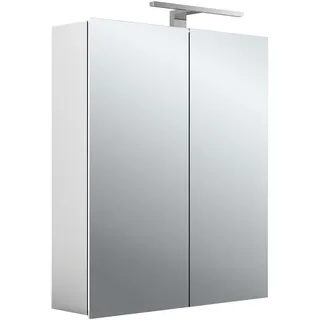 emco mee LED-Lichtspiegelschrank, aluminium, 2 Türen, Aufputzmodell, LED-Leuchte, 600mm, 949805050