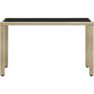 vidaXL Gartentisch Beige 123x60x74 cm Poly Rattan - Beige