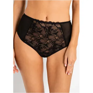High-Waist-Slip BONPRIX "Highwaist String aus Spitze", Damen, Gr. 52/54 (XXL), schwarz, Obermaterial: 83% Polyamid, 17% Elasthan. Spitze: 88% Polyamid, 12% Elasthan, Unterhosen High-Waist-Slip, mit elegantem Spitzen-Design, hoher Bund, aus Polyamid und Elasthan