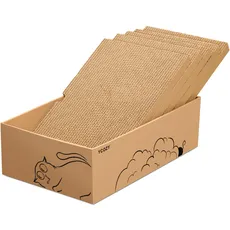 Bild von Kratzbrett Katze, Katzenkratzbox mit 5 Kratzbrettern, Katzenmöbel mit Hochwertiger Karton, Widerstandsfähig Kratzpads Doppelseitige Kratzpappe für Katzen