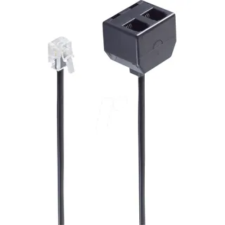 ShiverPeaks BASIC-S Y-Adapterkabel für Telefonhörer RJ10 Stecker, Telefon Zubehör