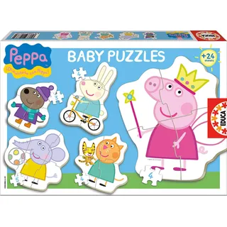 Educa - Peppa Wutz Puzzle für Kinder ab 2 Jahren | Baby Puzzleset mit 5 Puzzles für Kinder | Peppa Pig (15622)