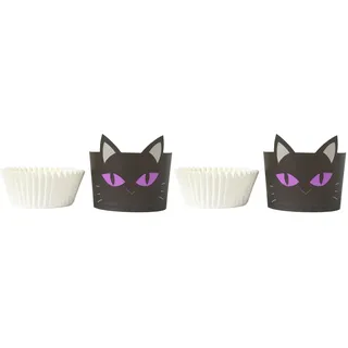 PME Halloween Kartonbackformen mit Cupcake-Förmchen - Schwarze Katze (12er-Set) (Packung mit 2)