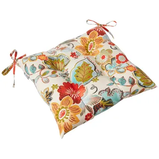 PERFECT PILLOW Outdoor/Indoor Alatriste Elfenbein Getuftete Sitzkissen (quadratische Rückenlehne), Spun_Polyester, grün, 2 Count (Pack of 1), 2