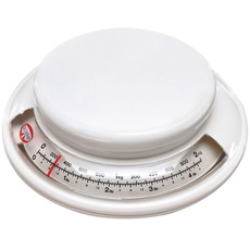 Bild 1531 Backwaage Ø 17 cm, analoge Haushaltswaage, Waage für präzises Abwiegen, Küchenwaage mit Zuwiegefunktion (Farbe: weiß)
