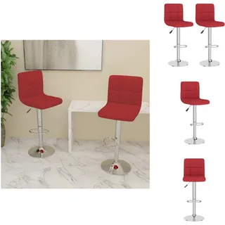 vidaXL Barhocker 2 Stk. Weinrot Stoff - Barhocker - Rot