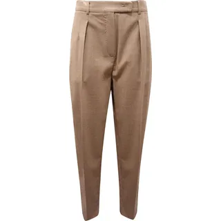 7473Az Pantalone Donna Maxmara Studio Palpiti Frau Wolle Hose - Beige