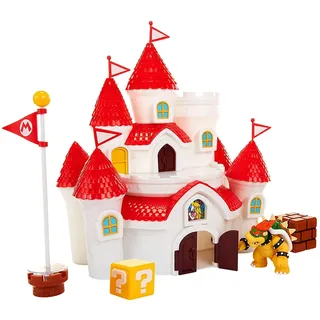 Jakks Pacific Nintendo Super Mario großes Spielset Luxus Pilzkönigreich Schloss inkl. 1 Bowser Figur 6cm