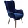 Sessel BRIDGET Samt 68 x 99 x 77 cm Blau Retro-Design