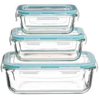 five from now on 5five 3x Lunchboxen aus Glas, - ofenfest, Lunchbox, Transparent