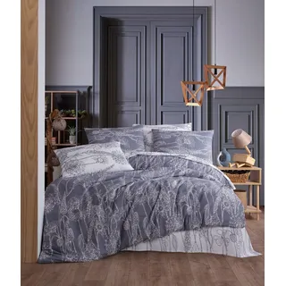 L'Essentiel Linge de Maison, Lara - Grey, Ranforce King-Size-Bettbezug-Set (FR), 100 % BAUMWOLLE RANFORCE, Grau, 240 x 220 cm - Grau, Weiß