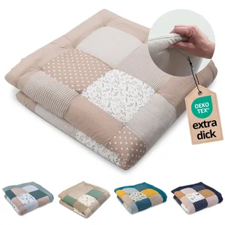 ULLENBOOM Krabbeldecke für Baby 120x120 cm - Dick und weich gepolstert | Außenmaterial: 100% Baumwolle, Alle Materialien OEKO-TEX zertifiziert, Made in EU, Schadstoffgeprüft und waschbar