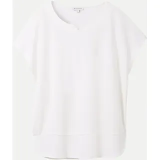 Tom Tailor T-Shirt aus Materialmix (1040547) Whisper White,