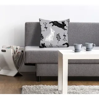 Queence Eiko 40 x 40 cm Schwarz-Weiß