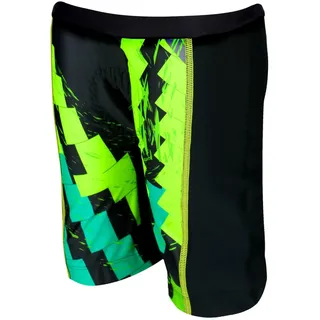 ZONE3 Unisex Kinder Adventure Tri Shorts, Digitaldruck, Schwarz/Grün/Gelb, L