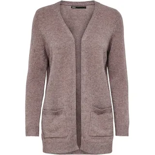 ONLY Damen Onllesly L/S Open Cardigan KNT Noos Strickjacke 15174274,Rose Browndetail:w. Melange,XS