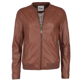 Blouson MAZE "Lederblouson 42021143", Damen, Gr. 3XL, braun (roast), Obermaterial: 100% Lammleder LEL. Futter: 100% Baumwolle CO., Jacken Blouson