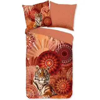 HIP Bettbezug „Mandalas und ein Tiger“ – Terra – (140 x 200/220 cm) – Baumwollsatin - Beige