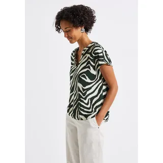 STREET ONE Bluse mit Zebra-Muster - grün