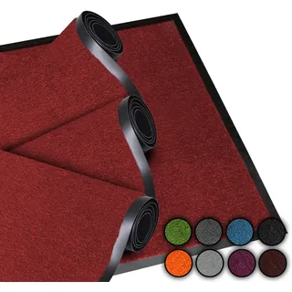 LUCA HOME Fußmatte für den Eingang, 60 x 180 cm, Rot, rutschfest, waschbar, für Eingangstür, Küche und Flur, Fußmatte für den Innen- und Außenbereich, Originalteppich für den Eingangsbereich