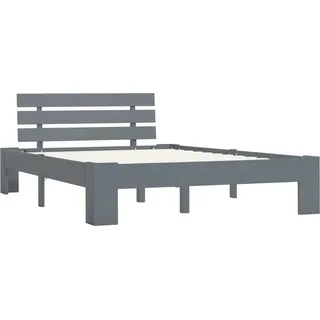 vidaXL Massivholzbett Grau Kiefer 120x200 cm - Grau