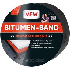 Bild von Bitumen-Band, Selbstklebendes Dichtungsband, UV-beständige Schutzfolie, Stärke: 1,5 mm, Maße: 7,5 cm x 10 m, Farbe: Schwarz