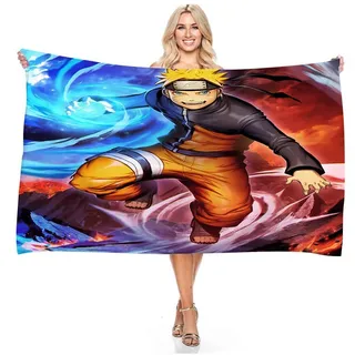 Anime Naruto Uzumaki Sasuke Strandtuch Kakashi Hy?ga Badetücher Kinder Pool Handtuch - Uzumaki Naruto 04 - 140x180cm
