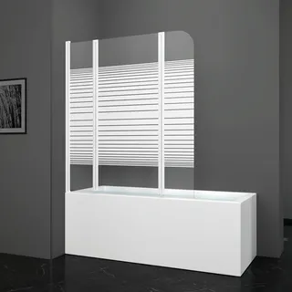Aurlane Badewannenfaltwand White Elegance 1 1-teilig 750x1400 mm Echtglas Klar h