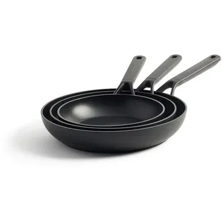 Kitchenaid Pfannenset , Schwarz , Metall, Kunststoff , 3-teilig , 0 l , rund , PFAS-frei , Kochgeschirr, Pfannen, Pfannensets