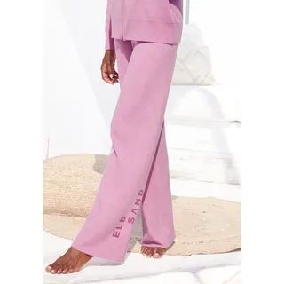 Elbsand Strickhose mit weitem Bein und eingestricktem Logo, Loungewear, rosa
