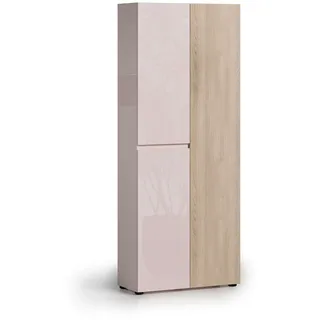 Schuhschrank HOME AFFAIRE "LADY, Schuhkommode,Schuhmöbel,Schuhablage,Schuhregal", kaschmir, eiche lindberg, B:80cm H:200cm T:34cm, Schränke, Schuhschrank, 10 Einlegeböden,12 Fächer,ca. 36 Paar Schuhe-Maße: B/T/H:80x34x200 cm