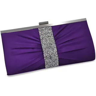Steuer Modeschmuck Abendtasche Lilafarbene Satin-Optik mit Strassbesatz