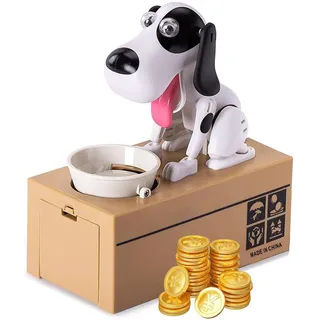 Xrten Hundespardose, Welpen-Sparschwein, Hungriger Hund Geldkassette, Münze Kaut Spielzeug Spardose, Frisst Geld Hund Spardose für Kinder Dekoration Geschenk Spielzeug